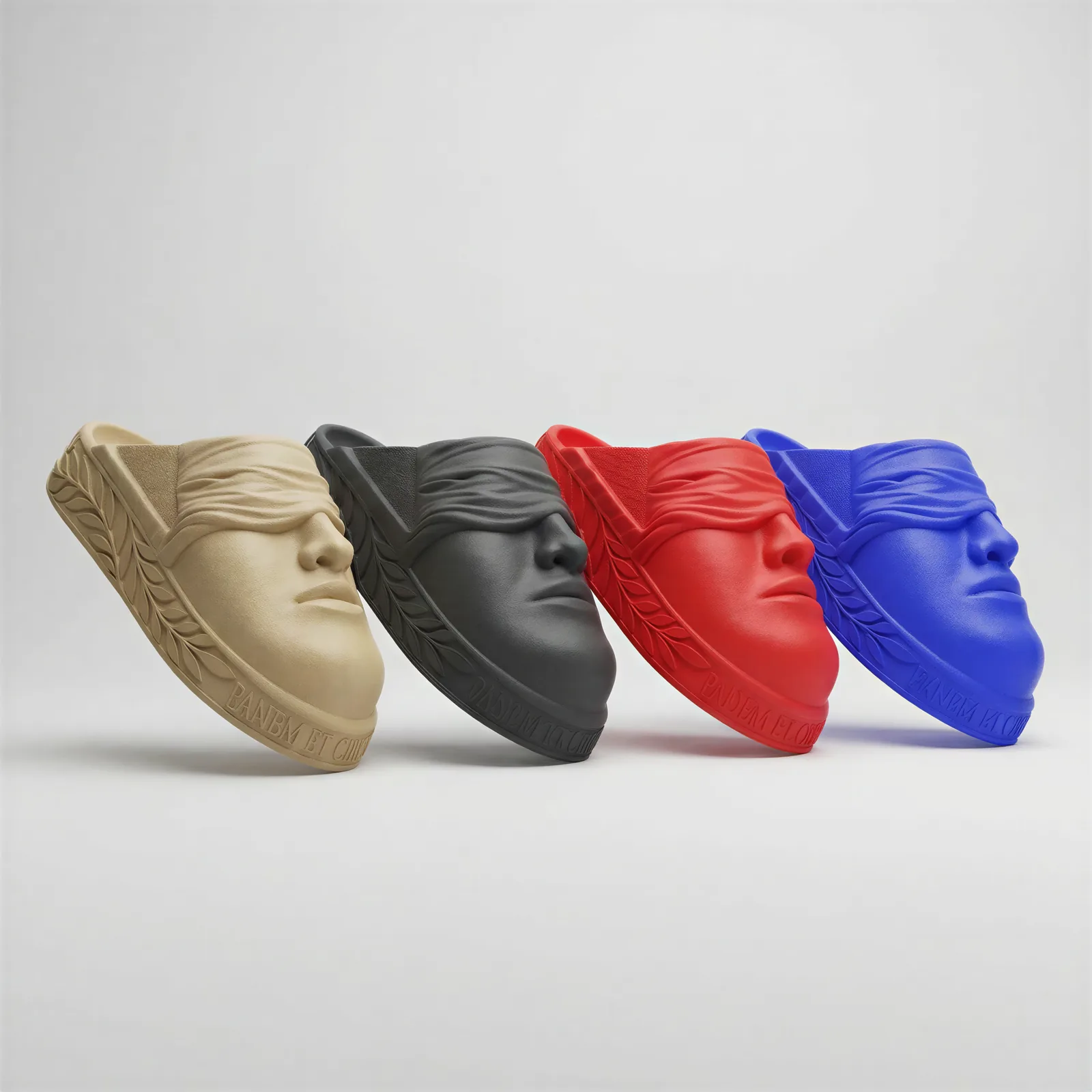 Bone, black, red and blue