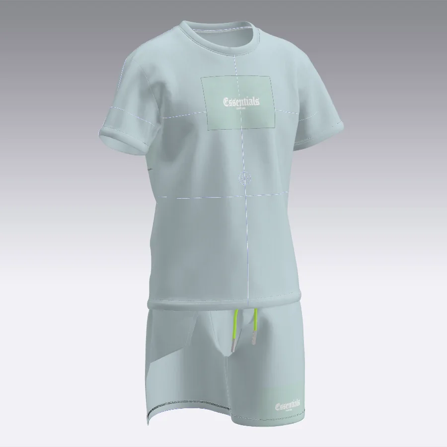 THE MIAMI set in CLO3D, the drape failing where the garment collides with the avatar