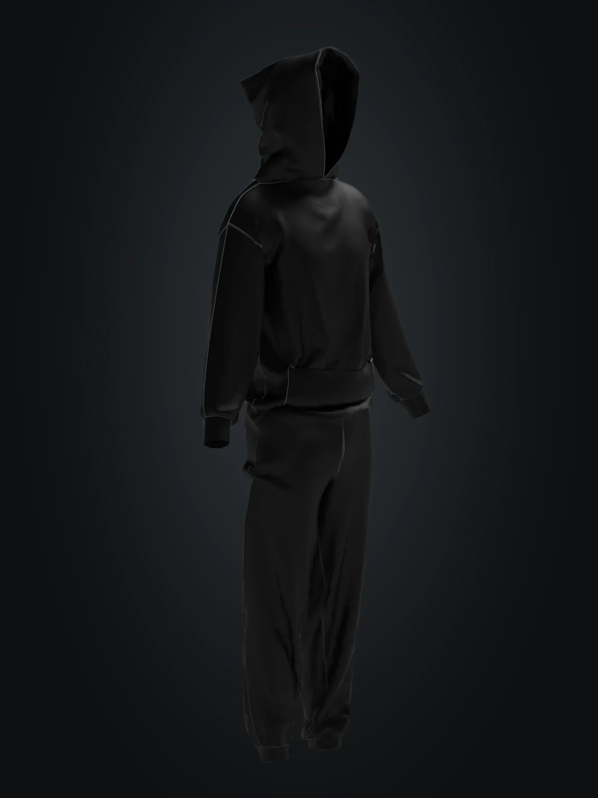 Zero waste tracksuit, rear three-quarter