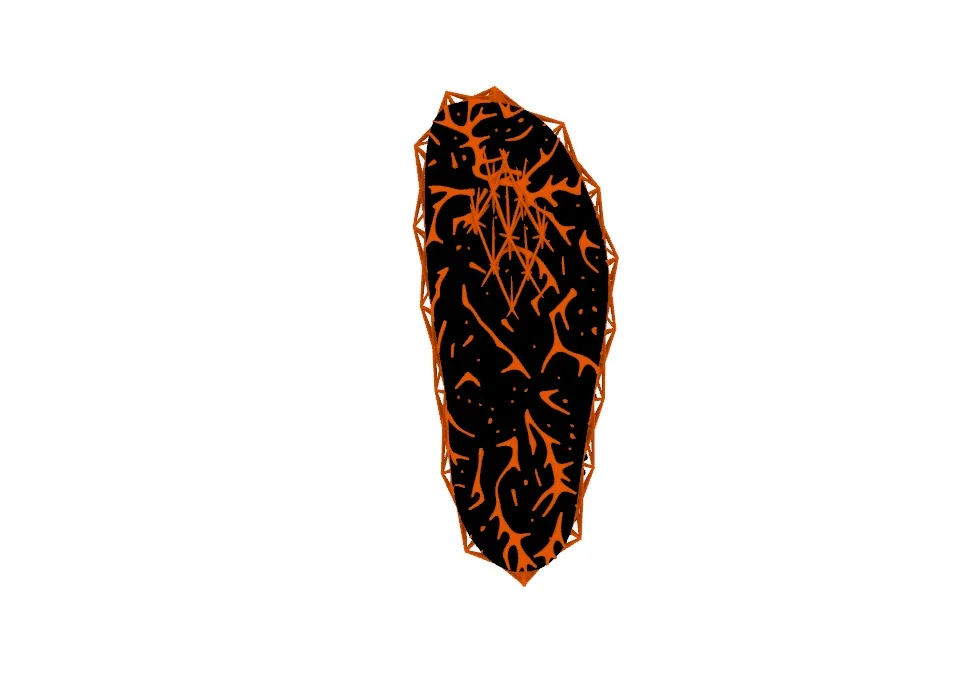 Insole pattern from above, orange