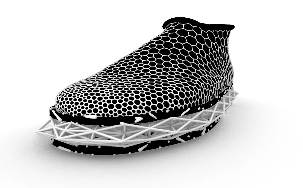 Voronoi sock, black and white