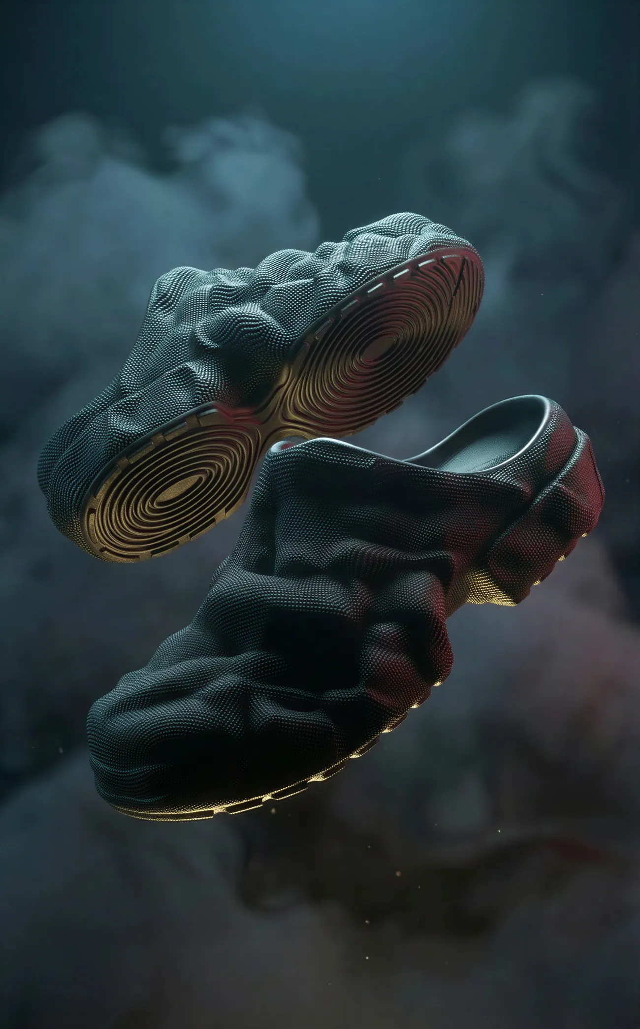 The pair in smoke: rings underfoot